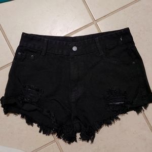 Shein black jean shorts